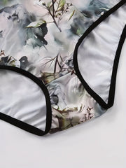 Ink Painting Print Bra & Panty Set