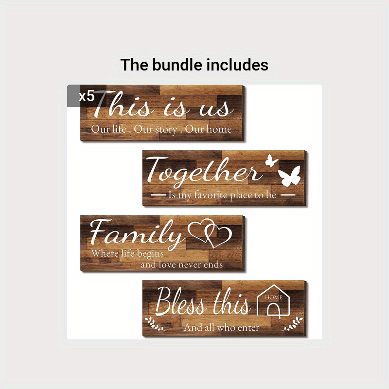 4pcs This Is Us Family Wall Decor Set - Bless This Home Together