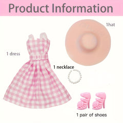 Doll Sequin Set with Clothes, Earrings, Shoes, Bangle