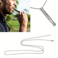 Titanium Steel Stress Relief Whistle Pendant Necklace
