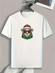 Lion Sunglasses Print Men's Comfy T-shirt for Summer