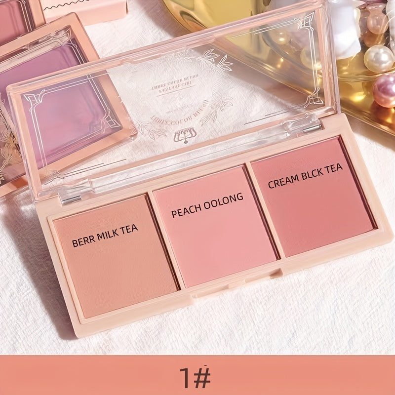 Blush Powder Palette Nude Makeup Natural Matte Milk Tea Orange Long Lasting