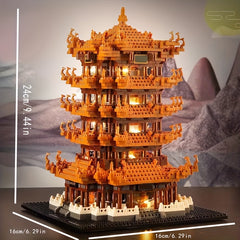 2650pcs Yellow Crane Tower Building Blocks Set ABS Construction Toy
