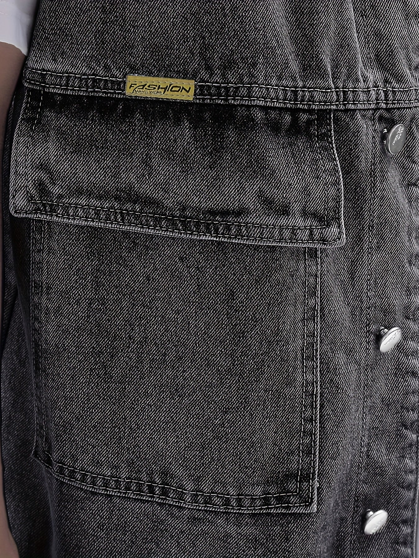 Men's Denim Vest Casual Street Style Big Pockets Turn-Down Collar Waistcoat