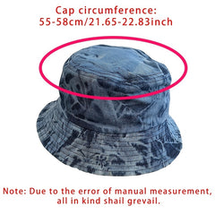 Distressed Denim Bucket Hat Tie Dye Sunscreen Fisherman Cap