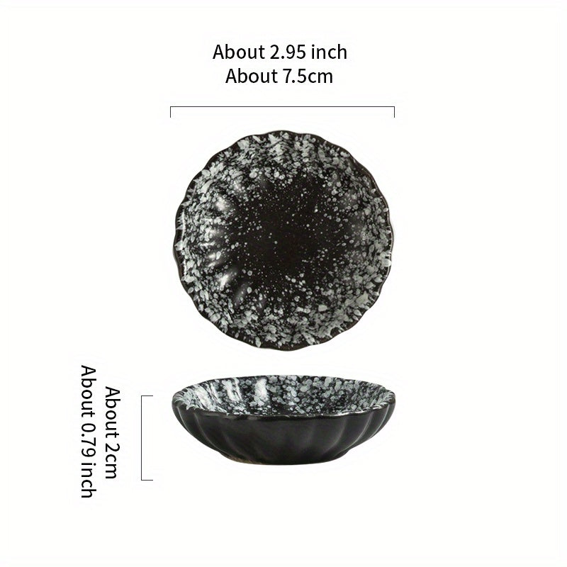 2pcs Ceramic Seasoning Dish Set for Soy Sauce Vinegar Hot Pot Dipping