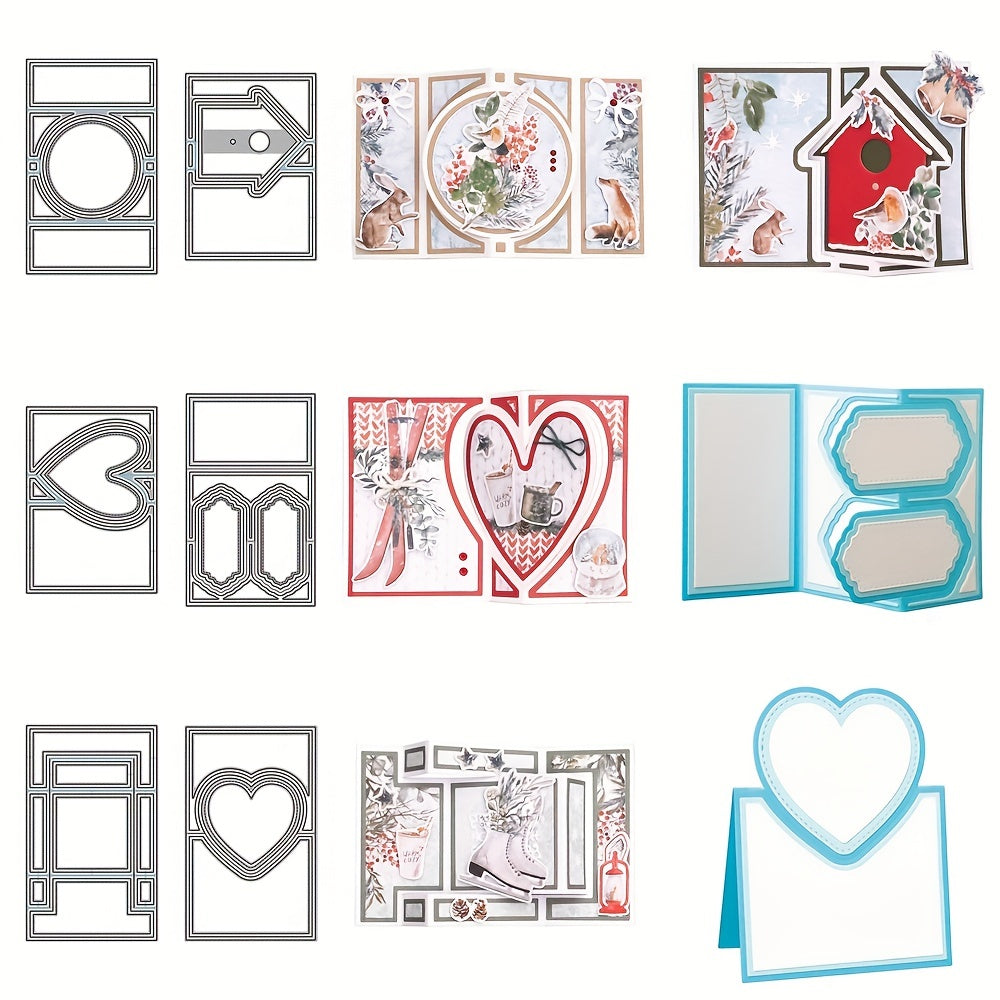1pc Heart Card Shape Metal Cutting Dies DIY Scrapbooking Album Craft Decoration
