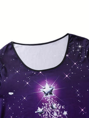 Star Christmas Tree Print Top & Leggings Set