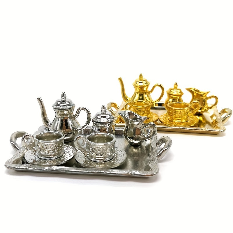 1:12 Dollhouse Furniture Metal Tea Cup Plate Set