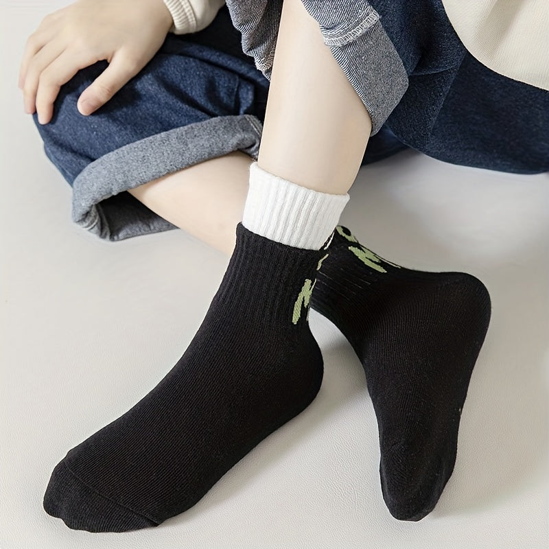5 Pairs Kids Cotton Sports Socks for Boys Breathable Deodorant Short Socks
