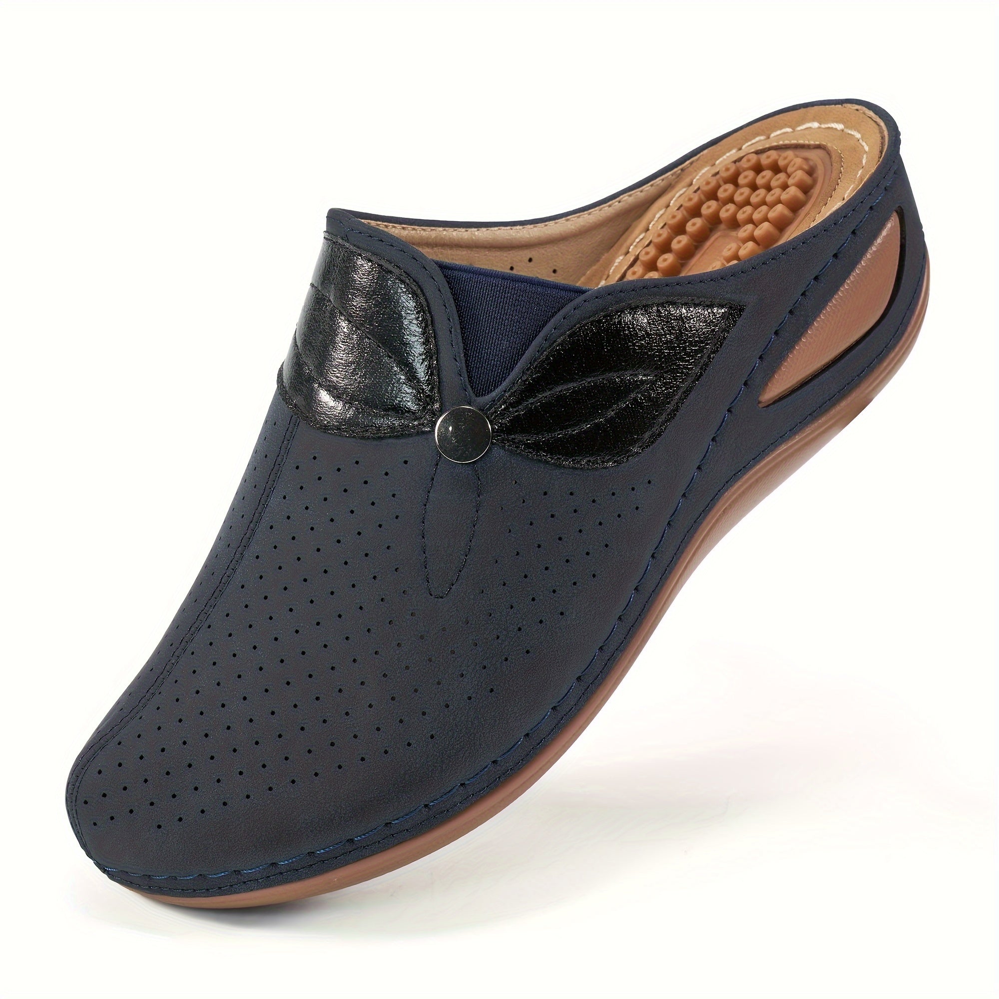 Solid Mesh Breathable Sports Sandals Heighten Faux Leather Slippers