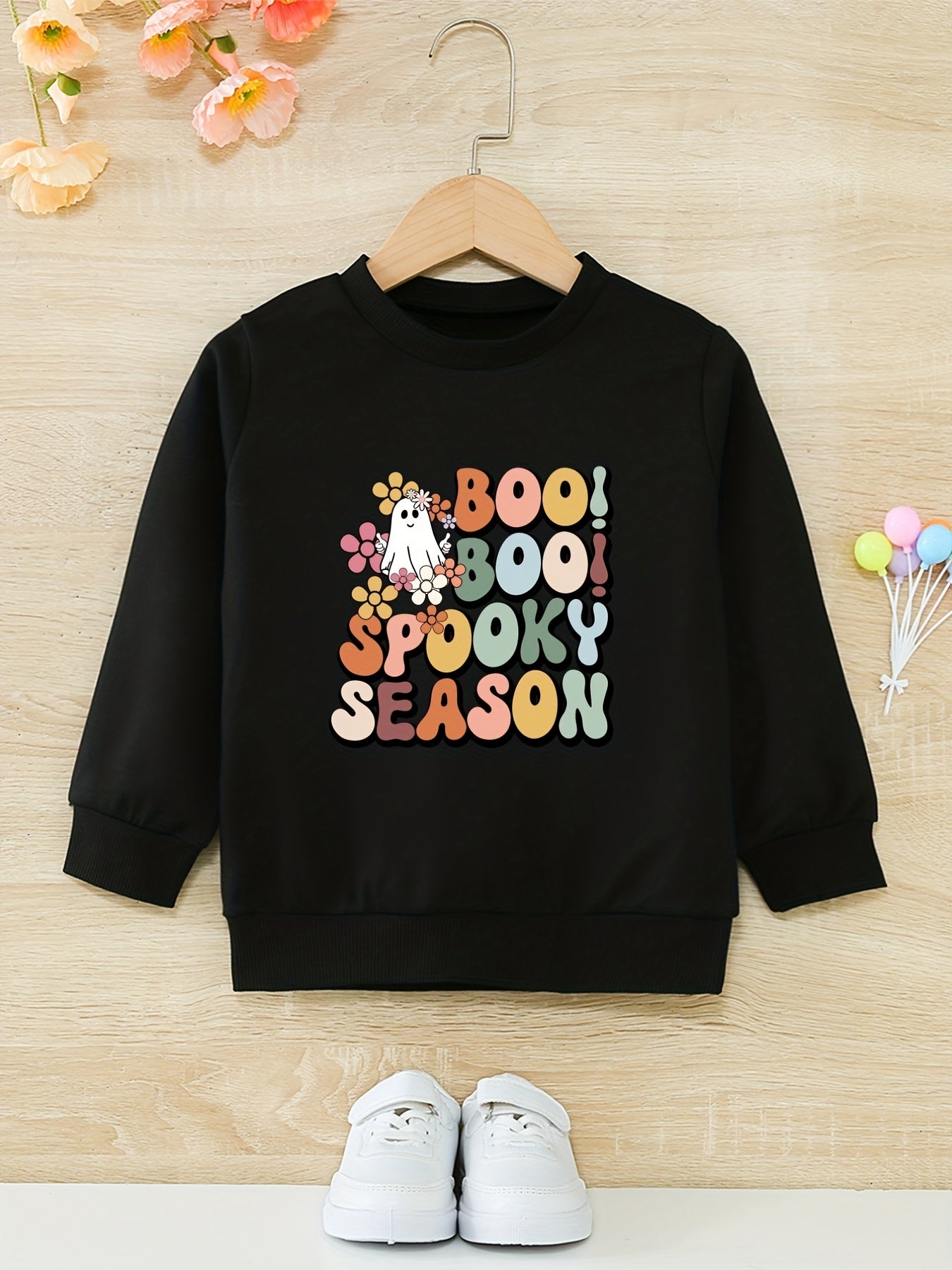 Blossom & Boo Girls Sweatshirt Halloween Party Toddler Kids Tops Pullover