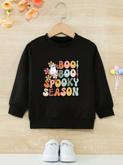 Blossom & Boo Girls Sweatshirt Halloween Party Toddler Kids Tops Pullover