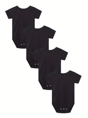 4pcs Baby Girls & Boys Short Sleeve Onesie Set Clothes