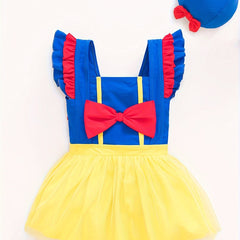 Girls Stretchy Princess Swimwear Bow Decor Bathing Suit