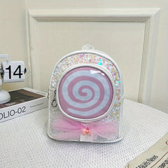Kids Princess Schoolbag Sequins Bow Lollipop Backpack