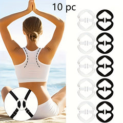 10 Pcs Invisible Bra Strap Clips Non-slip Buckles Conceal Straps