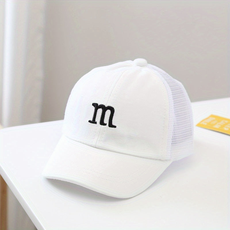Casual Letter Embroidery Adjustable Breathable Sun Protection Mesh Baseball Cap