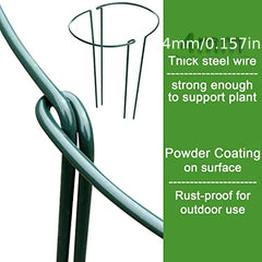 6pcs Tall Plant Support Stakes Metal Half Round Garden Plant Support Peony Cage
