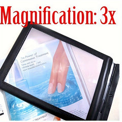 Portable 3X A4 Paper Size Magnifying Glass - Ideal Gift for Parents