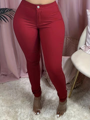 Solid Slim Long Length Corset Leg Pants