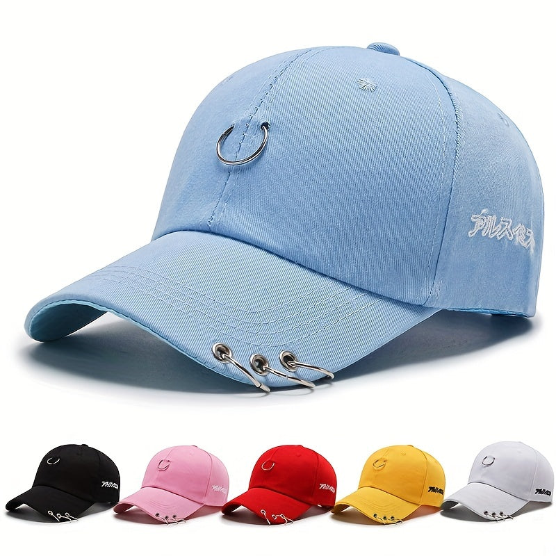 Unisex Baseball Cap Iron Ring Snapback Adjustable Hat