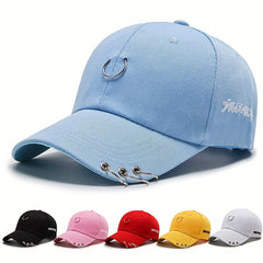 Unisex Baseball Cap Iron Ring Snapback Adjustable Hat