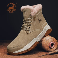 Men's Thermal Snow Boots Windproof Hiking Shoes