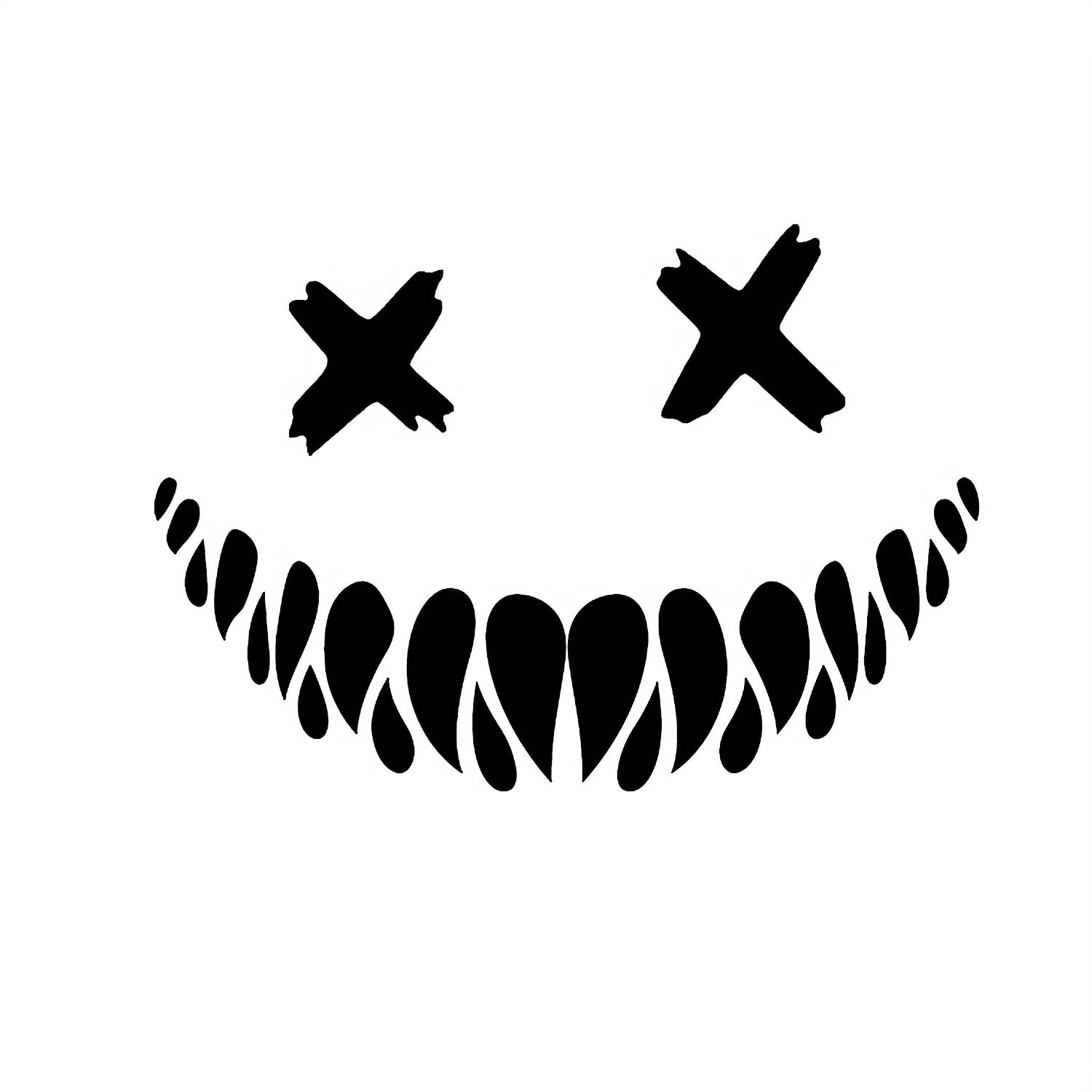 Skull Teeth Helmet Sticker Reflective Waterproof Halloween Stickers