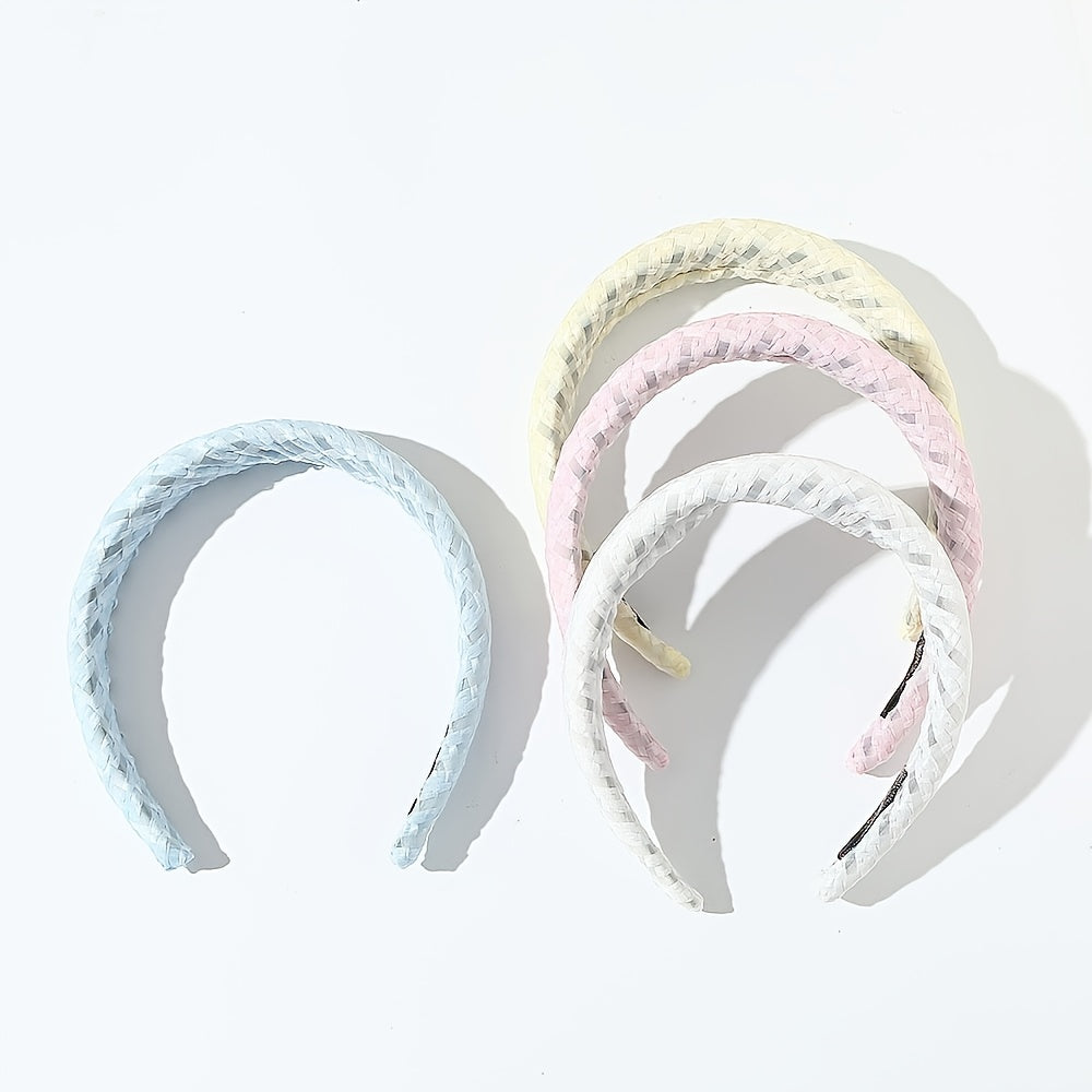 4pcs Wide Headband for Girls Kids Sweet Plain Head Decoration