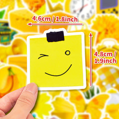 50pcs Cream Yellow VSCO Girl Stickers for Water Bottles Phones Laptops Notebooks