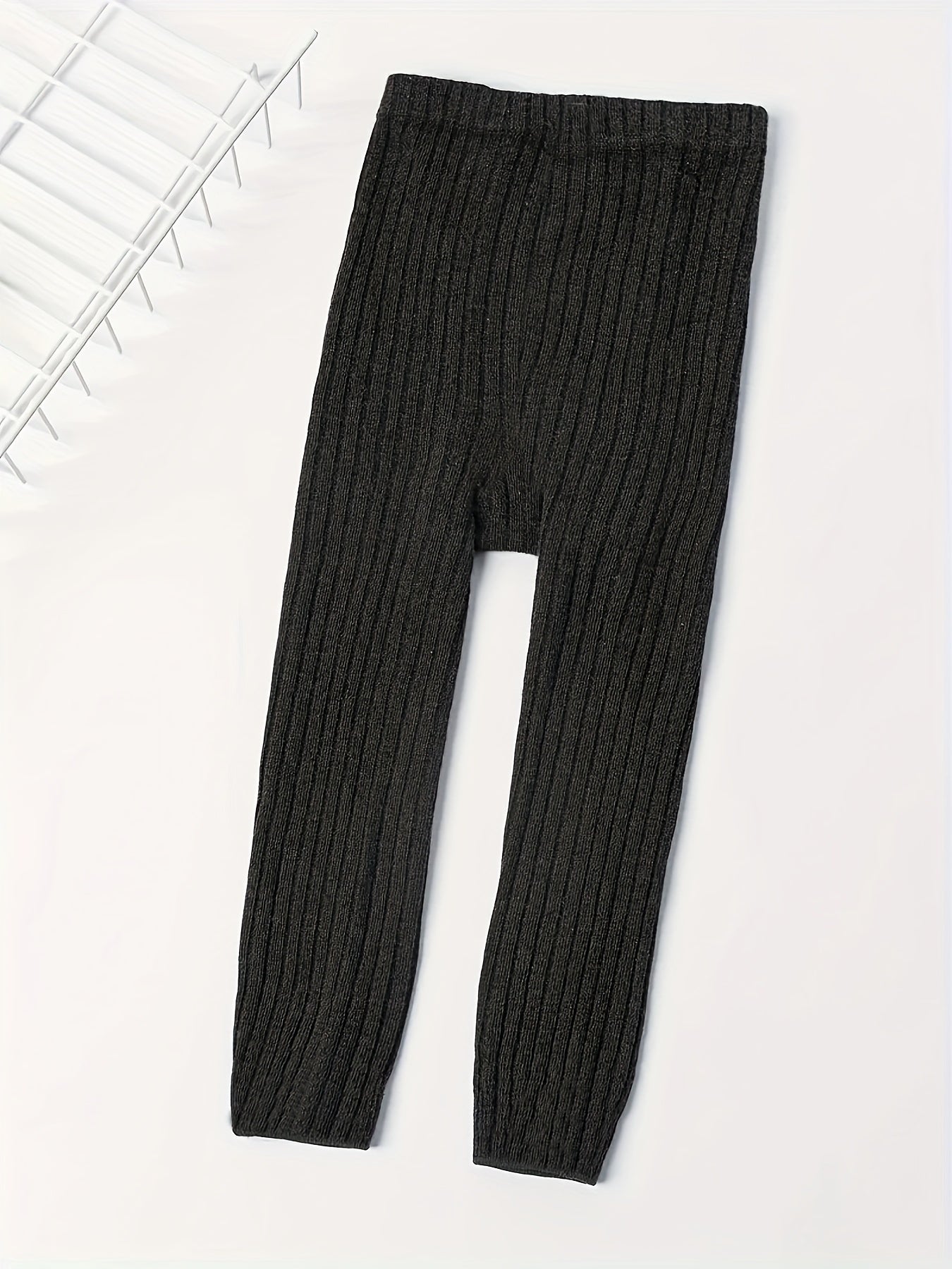 Girls Solid Ribbed Leggings Comfy Casual Leggings For Spring Fall Christmas Gift