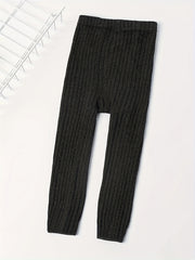 Girls Solid Ribbed Leggings Comfy Casual Leggings For Spring Fall Christmas Gift