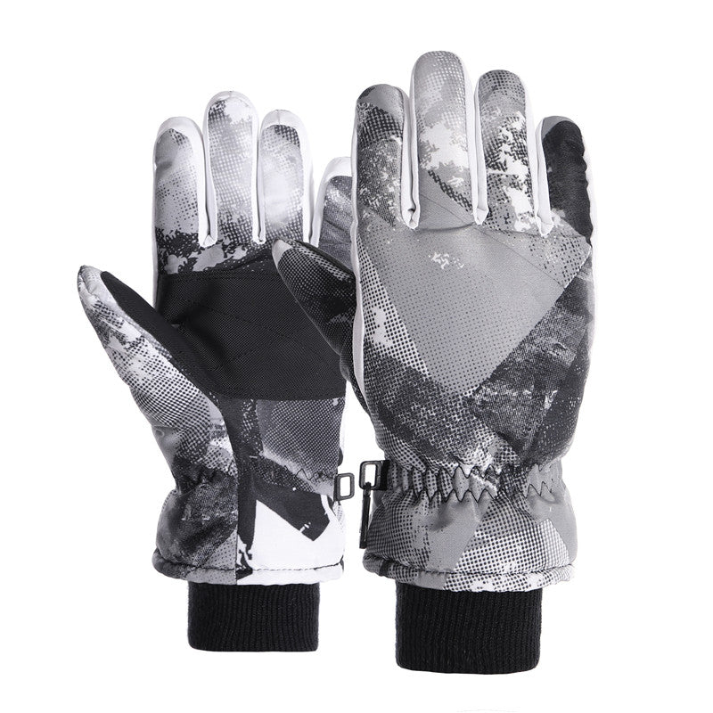 Kids Ski Gloves Winter Waterproof Non-slip Gloves Thickened Fleece
