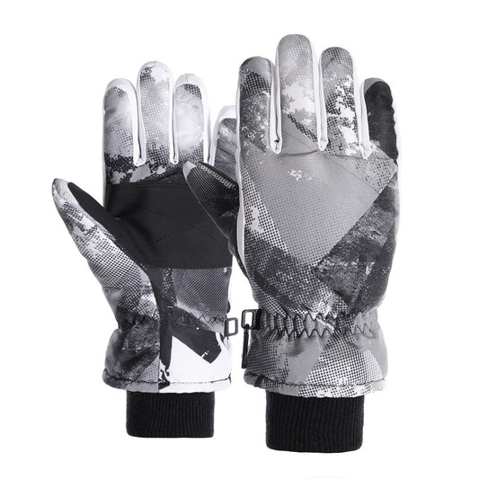 Kids Ski Gloves Winter Waterproof Non-slip Gloves Thickened Fleece
