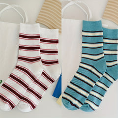 3 Pairs Sporty Colorblock Socks Women's Stockings