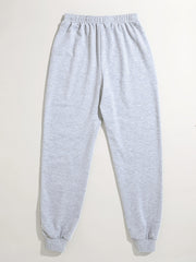 Heart Print High Waist Sweatpants Women's Casual Pants