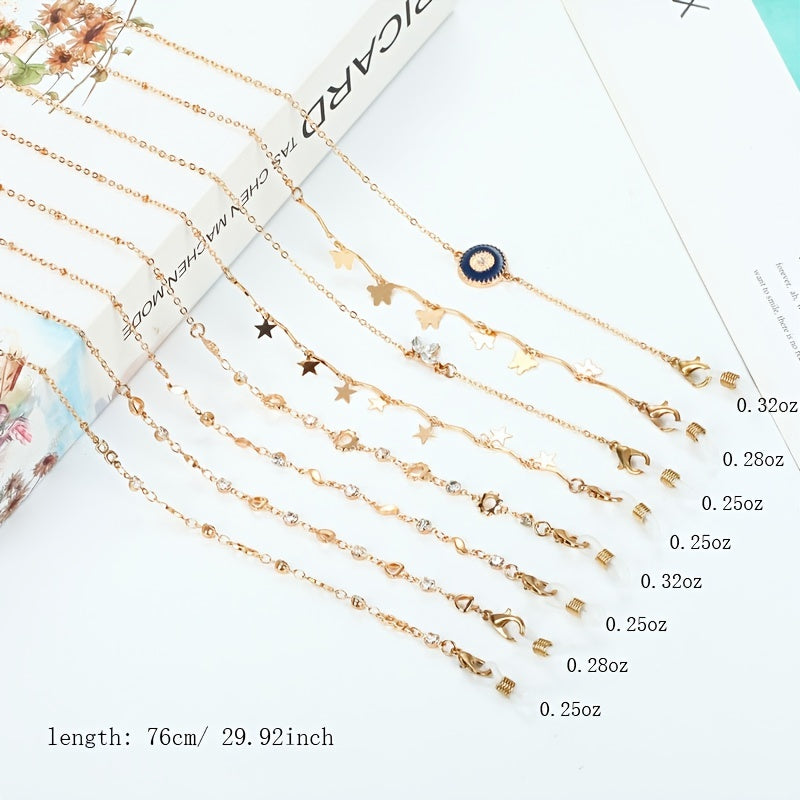 Alloy Mask Chain with Plum Pentagram Butterfly Pendants