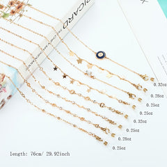 Alloy Mask Chain with Plum Pentagram Butterfly Pendants