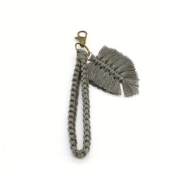 Boho Leaf Tassel Keychain Wrist Lanyard for Keys