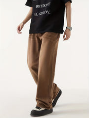Y2k Vintage Straight Leg Jeans Men's Washed Denim Pants