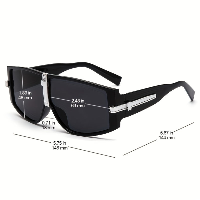 Y2K Oversized Aviator Sunglasses Mod Metal Decor Goggles UV400