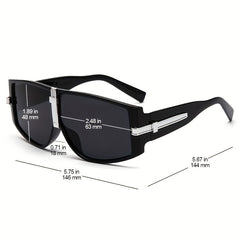 Y2K Oversized Aviator Sunglasses Mod Metal Decor Goggles UV400