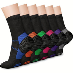 3 Pairs Compression Crew Socks 15-20 mmHg Support Recovery