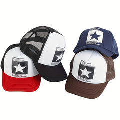Star Print Candy Mesh Trucker Hat Baseball Cap