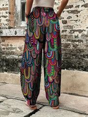 Paisley Print Wide Leg Harem Trousers