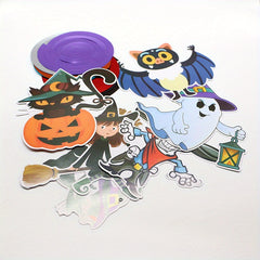 Halloween Party Decoration Letter Pull Flag Pumpkin Spider Cat Boo Print Flags