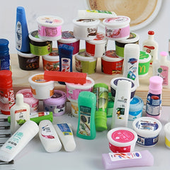 5pcs Shampoo & Conditioner Bottles Travel Size Set Mini House Accessories