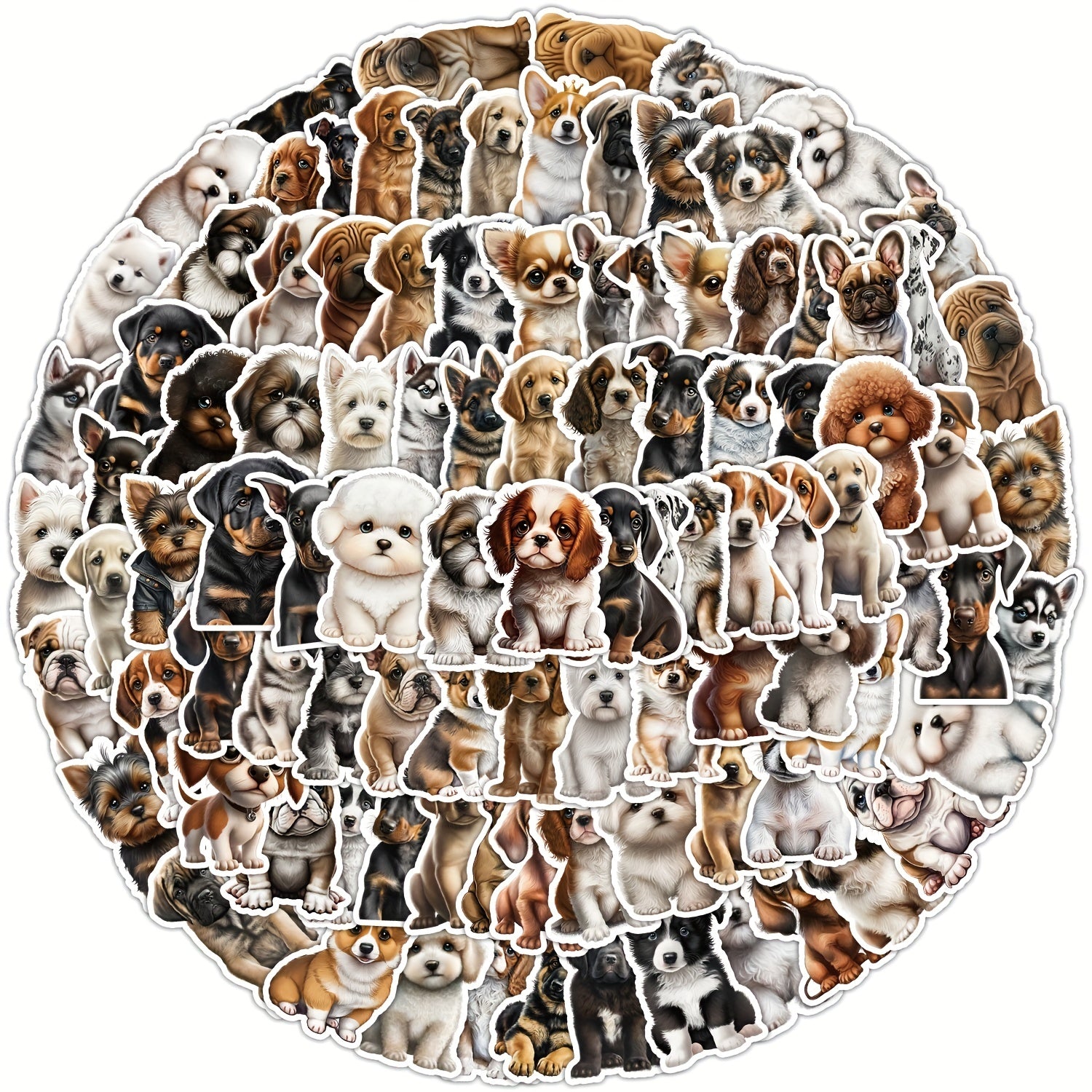 100pcs Baby Dog Graffiti Stickers for Phones Bottles Computers