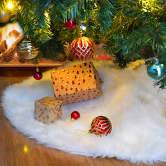 Faux Fur Christmas Tree Skirt for Merry Christmas Party Decorations